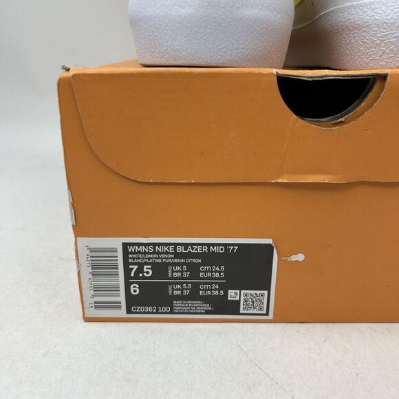 Nike Shoes Blazer Mid '77 WMNS “White Lemon Venom” 2024 - Picture 5 of 5